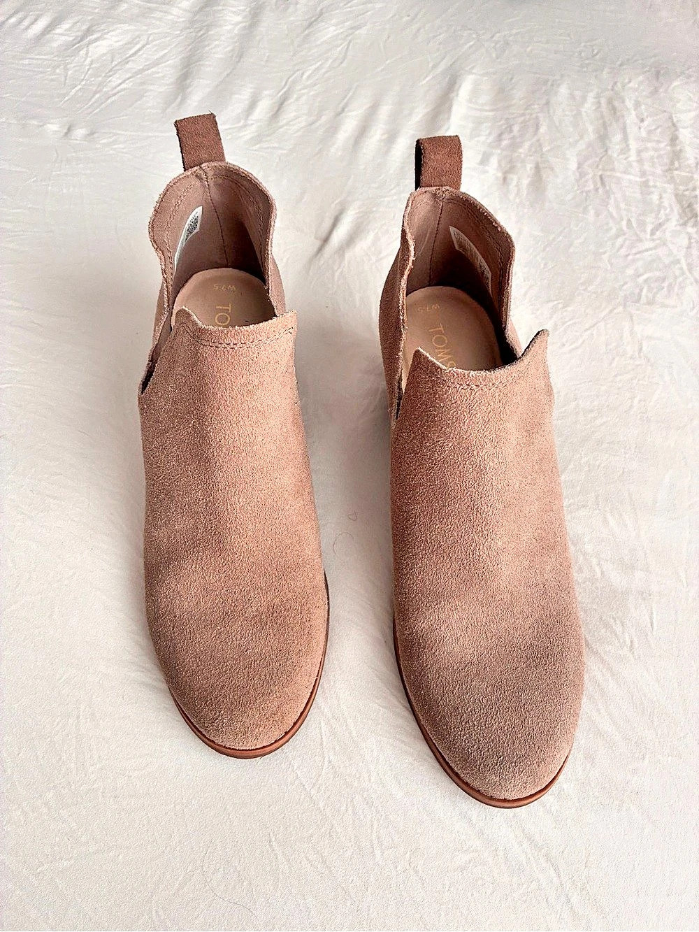 TOMS Eliza Wedge Bootie Suede Pink US 7.5